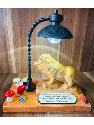 MYK Hediye ve Sanat Atölyesi Aslan Kral Heykeli, Ofis Hediyesi, Galatasaray Taraftar Hediyesi Işıklı Biblo Söz ve Yazılı