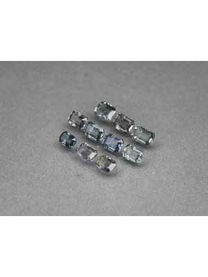 Aries 2.61 ct T.w 10PCS Lot 3.8 x 2.5 To 4.6 x 3.0  mm. Vs Octagon Blue-Green Sapphire Unheated Tanzania