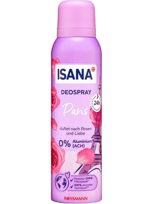 Isana Deodorant Sprey 24 Saat Gül Kokulu 150 ml Alüminyum İçermeyen Dermatolojik Onaylı