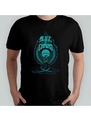 Pixxa Alice In Chains - Grunge %100 Pamuklu Bisiklet Yaka T-Shirt Model 1