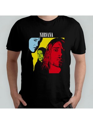 Pixxa Nirvana - Grunge %100 Pamuklu Bisiklet Yaka T-Shirt Model 4