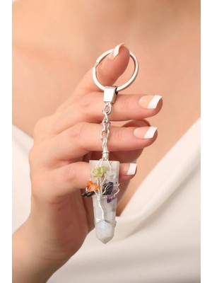 Ay Taşı 7'li Çakra Anahtarlık