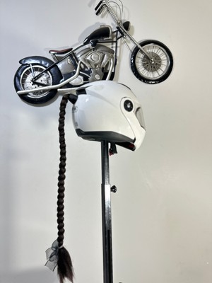 3dpazarıcom Motor & Motosiklet Kask Dış Aksesuar Tek Koyu Kahverengi Örgü Saç