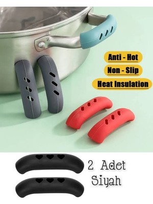 Mucha Isınmayan Kaymaz Silikon Tutacak Yanmaz Yapışmaz Tencere Tava Kulp Kapak Tutacağı Tutamaç 7,5 x 2 cm