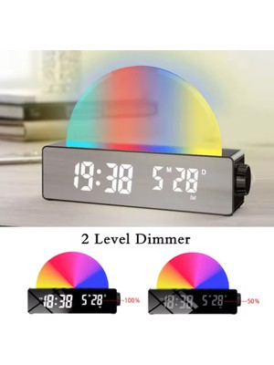 LED alarm masa saat Şarjlı rgb