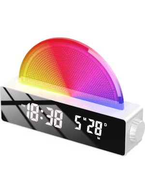 LED alarm masa saat Şarjlı rgb