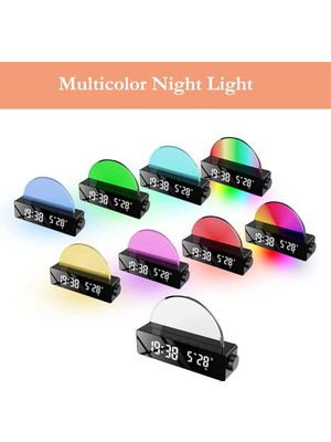LED alarm masa saat Şarjlı rgb