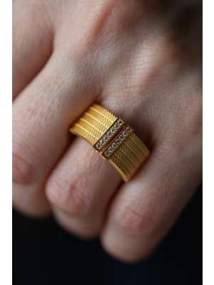 Yenigün Kuyumculuk 14 Ayar Altın Cimarlı Taş Detaylı Trabzon Model Yüzük 1