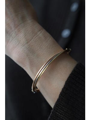 Yenigün Kuyumculuk 14 Ayar Altın Üç Renkli Olimpiyat Kelepçe