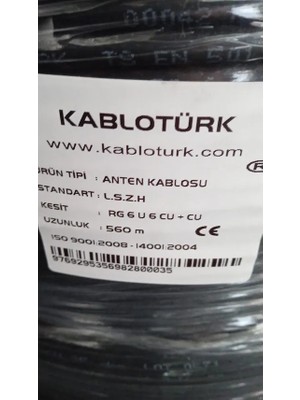 Tam Bakır H.free Rg6 U6 Cu/cu Anten Kablosu 560 Metre