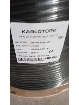 Tam Bakır H.free Rg6 U6 Cu/cu Anten Kablosu 360 Metre