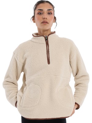 Sportive Sherpa Kadın Bej Günlük Stil Polar 24KK018-OAT