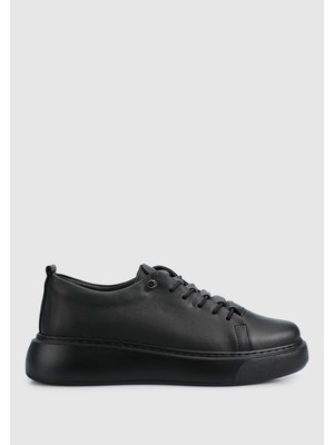 ProvoQ Siyah Deri Kadın Sneaker