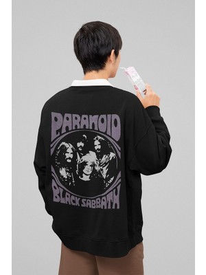 Sevbano Black Sabbath Paranoid Baskılı  Oversize Müzik Grubu Sweatshirt