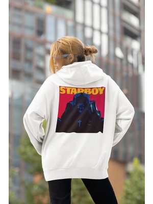 Sevbano The Weeknd Baskılı  Oversize Tasarım Şarkıcı Starboy Hoodie