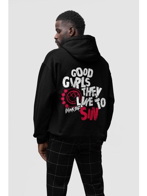 Sevbano Good Girls Yazılı BLINK-182 Baskılı  Oversize Müzik Grubu Hoodie