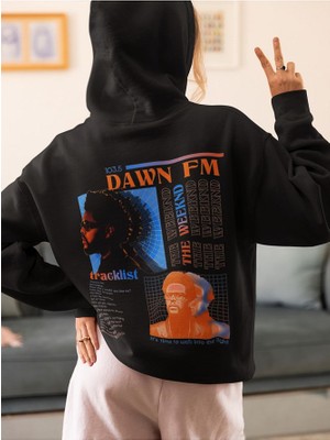 Sevbano Tasarım The Weeknd 103.5 Dawn Fm Yazılı  Oversize Rapper Hoodie