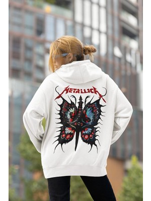 Sevbano Metallica Baskılı  Oversize Müzik Grubu Rock Metal Hoodie