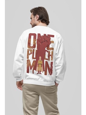 Sevbano One Punch Man Baskılı  Oversize Anime Sweatshirt