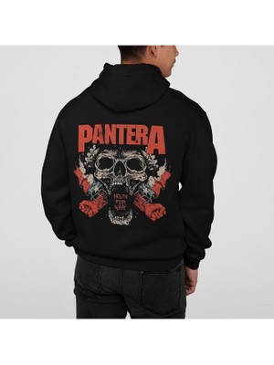 Sevbano Tasarım Pantera Baskılı  Oversize Müzik Grubu Rock Metal Hoodie