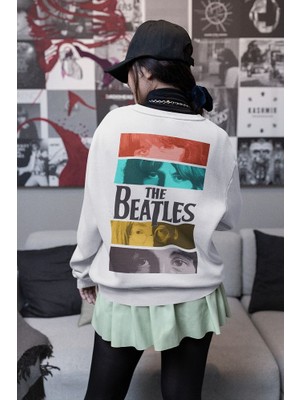 The Beatles Rock Metal Baskılı Unisex Oversize Müzik Grubu Sweatshirt