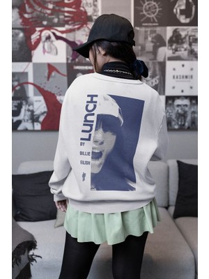Sevbano Billie Eilish Lunch Baskılı  Oversize Şarkıcı Sweatshirt