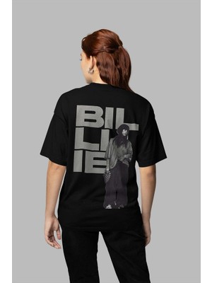 Sevbano Billie Eilish Tasarım Arka Baskılı Unisex Oversize Şarkıcı Tişört