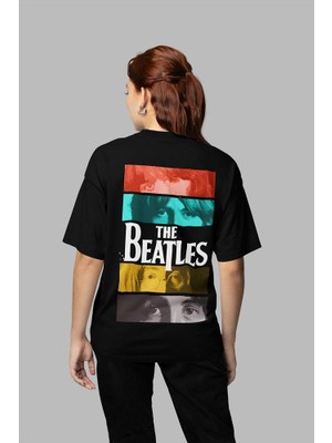 Sevbano The Beatles Baskılı Unisex Oversize Müzik Grubu Tişört