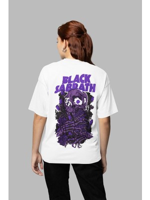 Black Sabbath Müzik Grubu Baskılı Unisex Oversize Tasarım Tişört