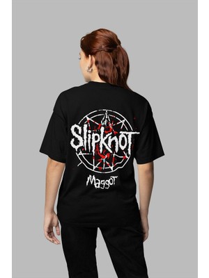 Slipknot Maggot Baskılı Unisex Oversize Müzik Grubu Tişört