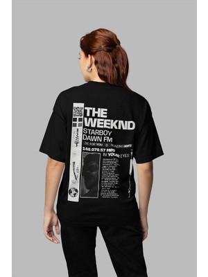 Sevbano The Weeknd Starboy Dawn Fm Baskılı Unisex Oversize Rapper Tişört