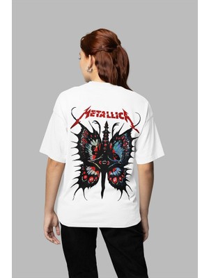 Sevbano Metallica Baskılı Unisex Oversize Müzik Grubu Tişört
