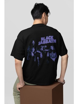 Black Sabbath Baskılı Unisex Oversize Müzik Grubu Tişört