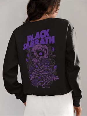 Sevbano Black Sabbath Müzik Grubu Baskılı  Oversize Sweatshirt