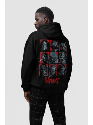 Sevbano Slipknot Baskılı  Oversize Müzik Grubu Hoodie