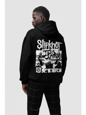 Sevbano Slipknot Rock Metal Baskılı  Oversize Müzik Grubu Hoodie