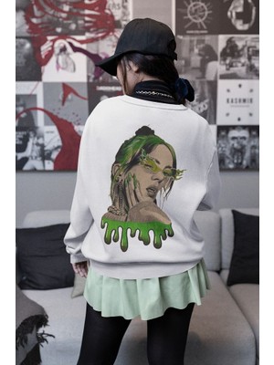Sevbano Billie Eilish Baskılı  Oversize Şarkıcı Sweatshirt