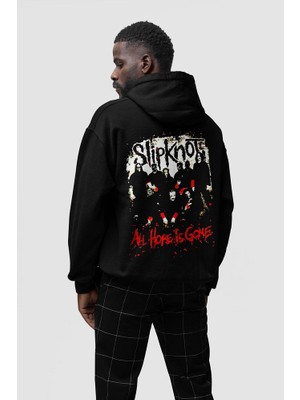 Sevbano Slipknot Baskılı  Oversize Müzik Grubu Rock Metal Hoodie