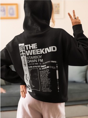 Sevbano The Weeknd Starboy Dawn Fm Yazılı  Oversize Rapper Tasarım Hoodie