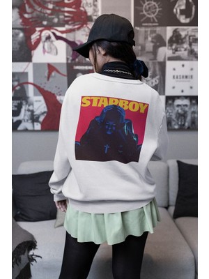 Sevbano Starboy The Weeknd Baskılı  Oversize Rapper Sweatshirt