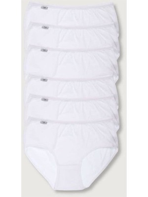 Tutku Kadın Beyaz 6'lı Paket Likralı Bato Külot 0924-