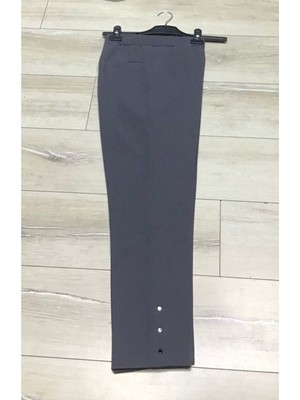 Ece Giyim Scuba Yanlardan Cepli Önü Dikişli Paçası Çakmalı Beli Lastikli Büyük Beden Pantolon