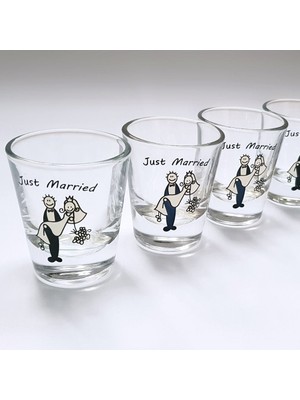 Just Married Gelin Damat 12'li Shot Bardağı