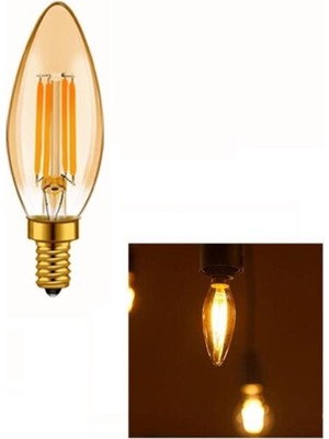 Cata 4W Rustik LED Bujı Ampul (E-14)(Amber)