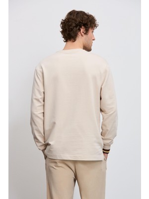 Babokah Eskitme Efektli Relax Fit Uzun Kol Tshirt