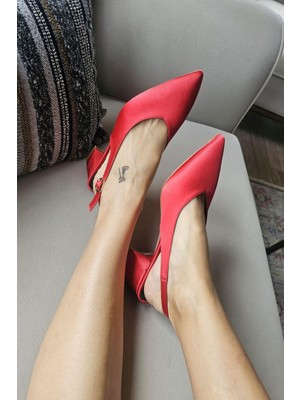 10 24 Topukla Kadın Arkası Açık Kalın Topuklu Stiletto Abiye Ayakkabı