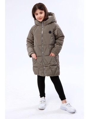 Benitto Kids Benittokids Kız Çocuk Şişme Mont Haki Renk 12 Yaş Regular Fit Uzun Kol Özellikli Model