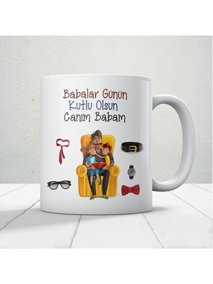 Nostaljik Lezzetler Canım Babam Baskılı Babalar Günü Kupa Bardak Kahve Kupa Bardak-1