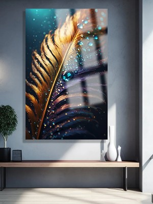 Taulart Ultra Yüksek Çözünürlüklü Cam Çiçek Yaprak Tablosu Kırılmaz Cam Tablo Ev, Salon, Hediyesi