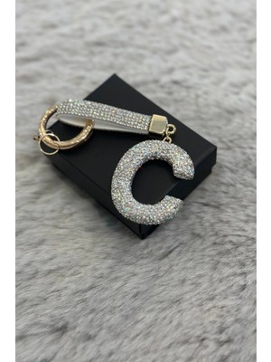 ANH003 Zirkon Taşlı C Harf Anahtarlık